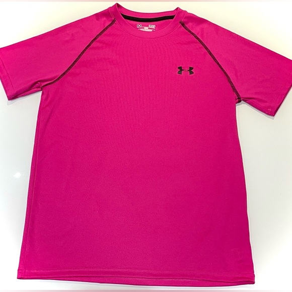 Under Armour HeatGear Pink/Fuchsia Performance Tee - Picture 6 of 9